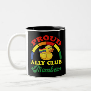 Caneca De Café Em Dois Tons Membro do Clube Orgulhoso Aliado Pato de Borracha 