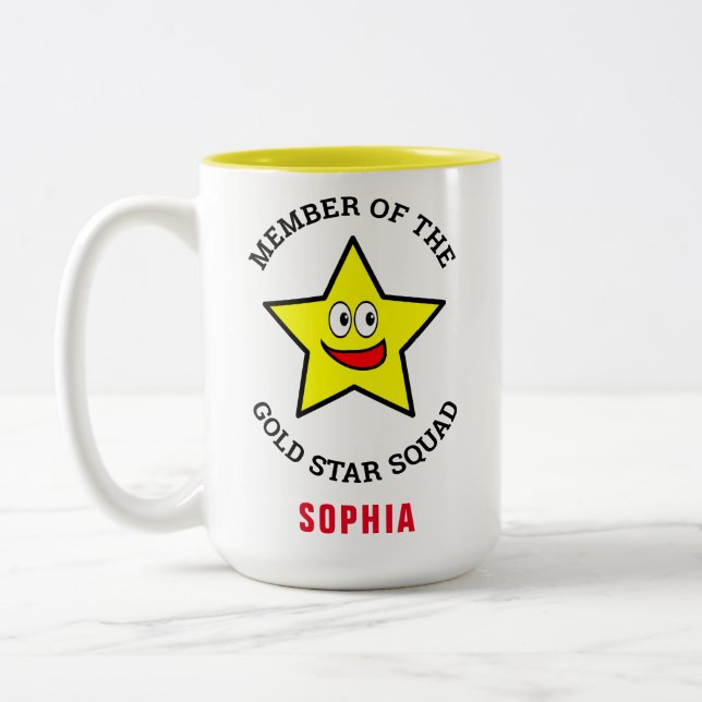 Caneca De Café Em Dois Tons Membro do Esquadrão de Estrela Dourada (Esquerda)