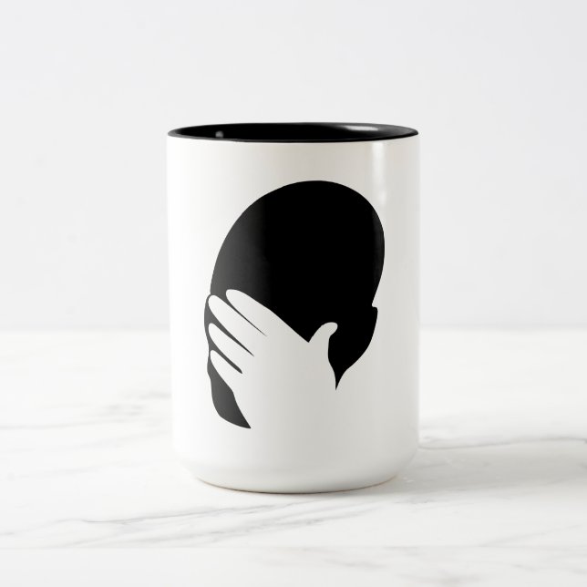 Caneca De Café Em Dois Tons Meme do facepalm (Centro)