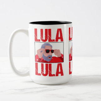 Caneca De Café Em Dois Tons Meme do Lula de Óculos de Sol