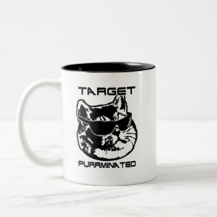 Caneca De Café Em Dois Tons Memória de Gato de Ficha Científica Preta e Branca