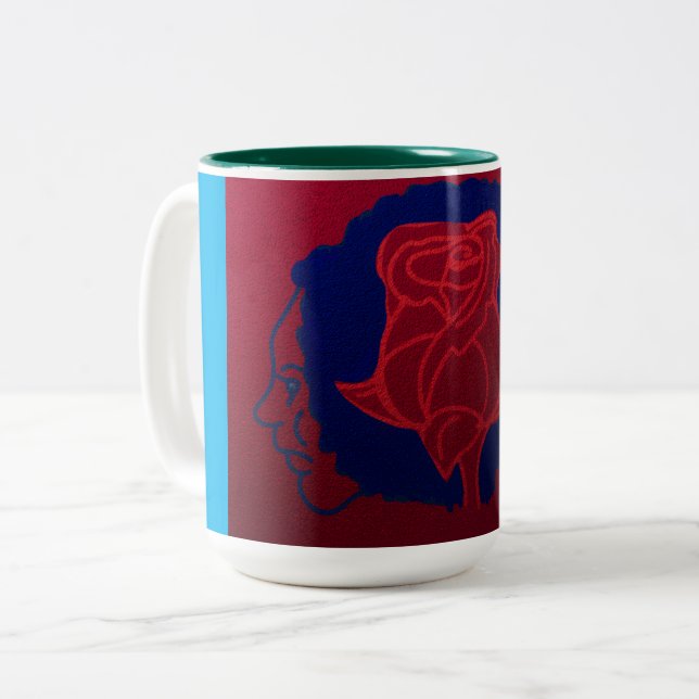Caneca De Café Em Dois Tons Memória de Rosa (Frente Esquerda)