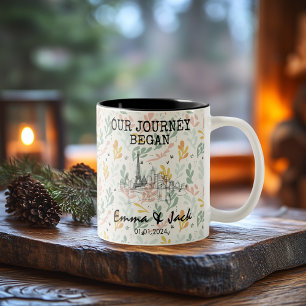 Caneca De Café Em Dois Tons Memória Paris Personalizada - Marco de Arte de Lin
