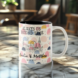 Caneca De Café Em Dois Tons Memória Personalizada de Londres - Marco de Arte d