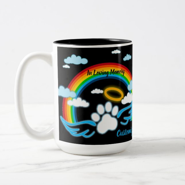 Caneca De Café Em Dois Tons Memorial Arco-íris Patas de Anjo (Esquerda)