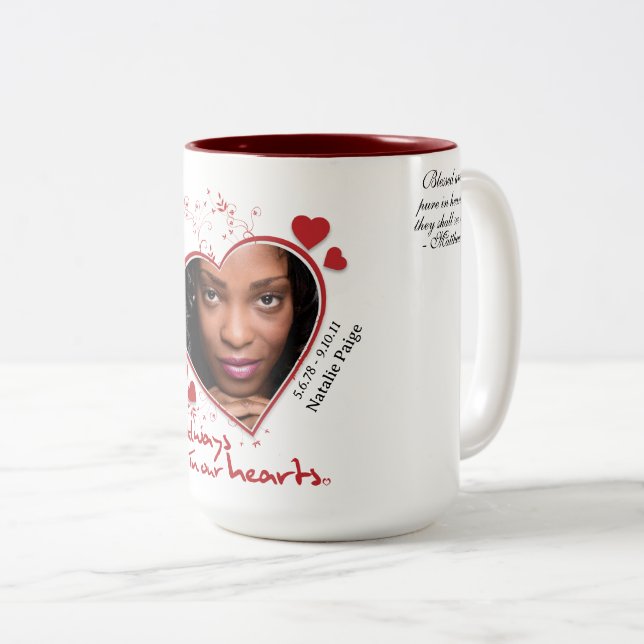 Caneca De Café Em Dois Tons Memorial Heart-themed (Frente Esquerda)