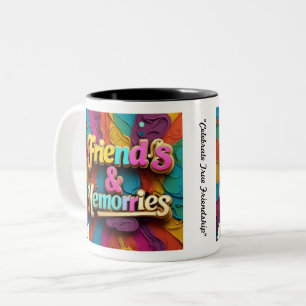 Caneca De Café Em Dois Tons "Memórias Corações"
