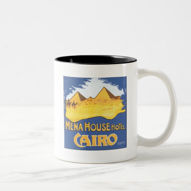 Caneca De Café Em Dois Tons Mena House Hotel Cairo Egito (Direita)