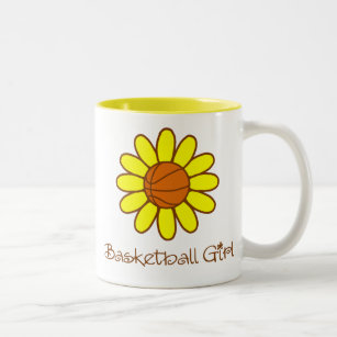 Caneca De Café Em Dois Tons Menina amarela do basquetebol