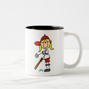 Caneca De Café Em Dois Tons Menina ao Taco Figura de Palito Presentes de Beise