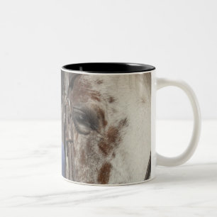 Caneca De Café Em Dois Tons Menina com seu cavalo