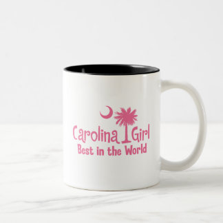 Caneca De Café Em Dois Tons Menina cor-de-rosa de Carolina melhor no mundo