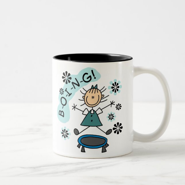 Caneca De Café Em Dois Tons Menina da vara no trampolim (Direita)