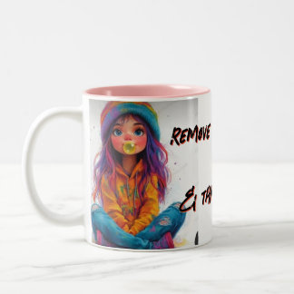 CANECA DE CAFÉ EM DOIS TONS MENINA DE BEBÊ BONITA QUE, HÁ ALGUMAS ✍️ LÁ MUITO