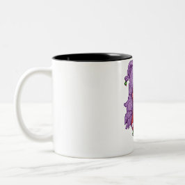 Caneca De Café Em Dois Tons Menina de cabelo roxo