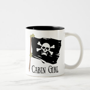 Caneca De Café Em Dois Tons Menina de cabine alegre de Roger