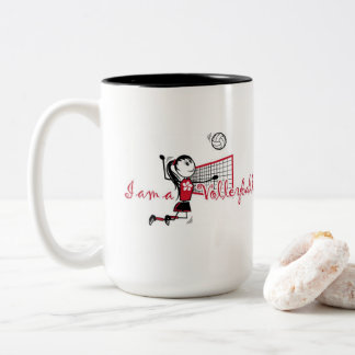 Caneca De Café Em Dois Tons Menina de Volei Personalizada