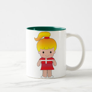 Caneca De Café Em Dois Tons Menina dinamarquesa pequena