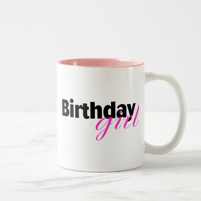 Caneca De Café Em Dois Tons Menina do aniversário (2) (Direita)