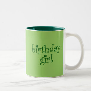 Caneca De Café Em Dois Tons Menina do aniversário para meninas do aniversári