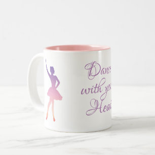 Caneca De Café Em Dois Tons Menina do dançarino da bailarina, ombre