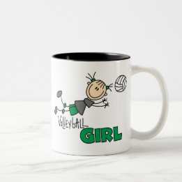 Caneca De Café Em Dois Tons Menina do voleibol