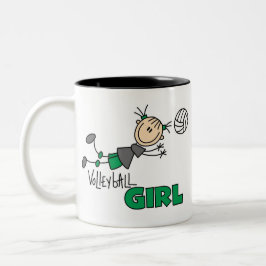 Caneca De Café Em Dois Tons Menina do voleibol