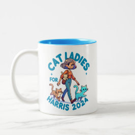 Caneca De Café Em Dois Tons Menina Engraçada Engraçada Gato Infantil Lady Kama