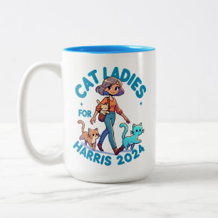 Caneca De Café Em Dois Tons Menina Engraçada Engraçada Gato Infantil Lady Kama
