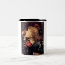 Caneca De Café Em Dois Tons Menina Escolhendo uma Flor Bonita (por G.F. Watts)
