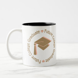 Caneca De Café Em Dois Tons Menina futura do formando da faculdade