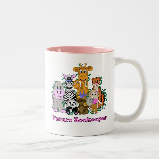 Caneca De Café Em Dois Tons Menina Futuro Zookeeper (Direita)