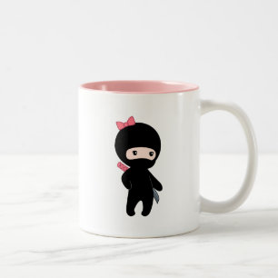 Caneca De Café Em Dois Tons Menina minúscula de Ninja