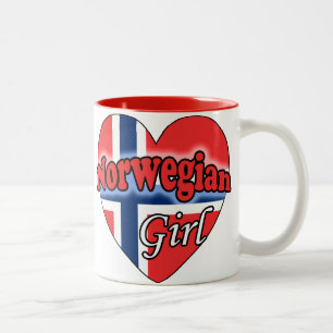 Caneca De Café Em Dois Tons Menina norueguesa