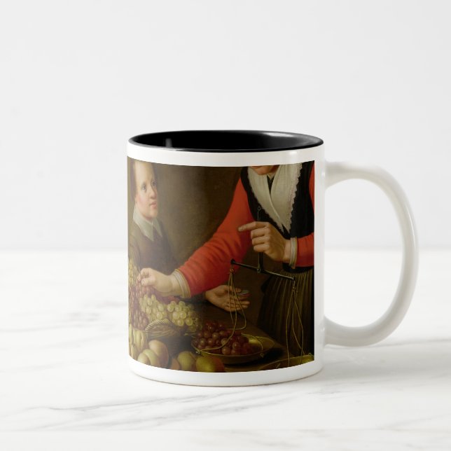 Caneca De Café Em Dois Tons Menina que vende uvas (Direita)