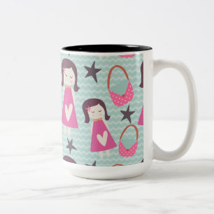 Caneca De Café Em Dois Tons Meninas e bolsas