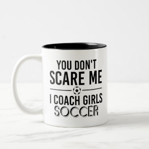 Caneca De Café Em Dois Tons Meninas treinadoras de futebol Ensino Meninas Fute