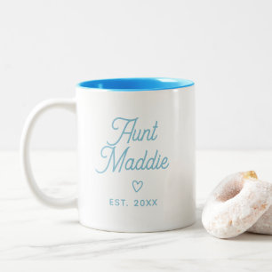Caneca De Café Em Dois Tons Menino moderno e bonito Anunciando Tia Gravidez