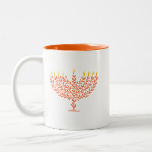 Caneca De Café Em Dois Tons Menorah