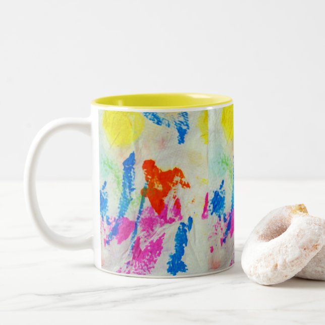 Caneca De Café Em Dois Tons Mensagem (Com Donut)