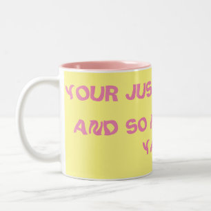 Caneca De Café Em Dois Tons Mensagem divertida para a cabeça grande em sua vid