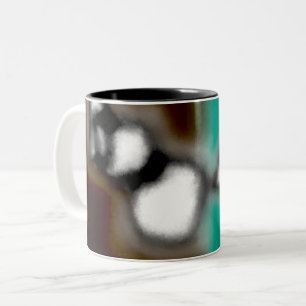 Caneca De Café Em Dois Tons Mensagem em uma garrafa: Abstrato Brown, Teal, B &