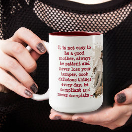 Caneca De Café Em Dois Tons Mensagem engraçada do Dia das Mães das Crianças