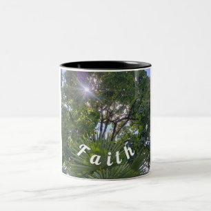 Caneca De Café Em Dois Tons Mensagem inspiradora: "Fé"