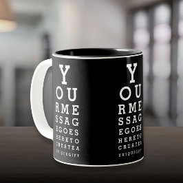 Caneca De Café Em Dois Tons Mensagem Personalizada Olhar Divertido Gráfico do 