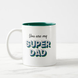 Caneca De Café Em Dois Tons Mensagem personalizável para o Superdad