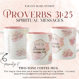 Caneca De Café Em Dois Tons Mensagens Espirituais Personalizadas Provérbios 31