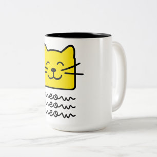 Caneca De Café Em Dois Tons Meow Meow
