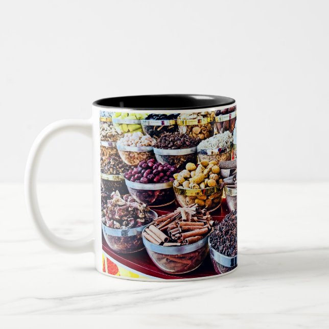 Caneca De Café Em Dois Tons Mercado de Especiarias de Dubai (Esquerda)