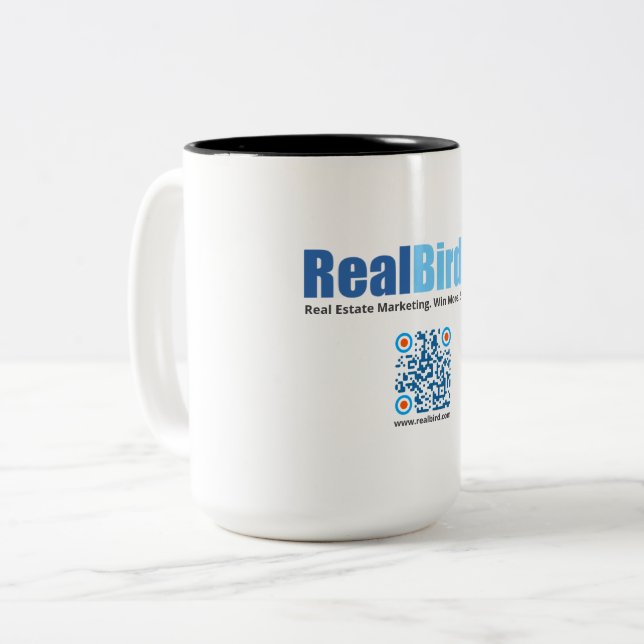 Caneca De Café Em Dois Tons Merch RealBird - (Frente Esquerda)